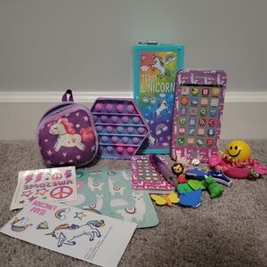 Unicorn Themed Kids Toy Set - Purple and Blue
